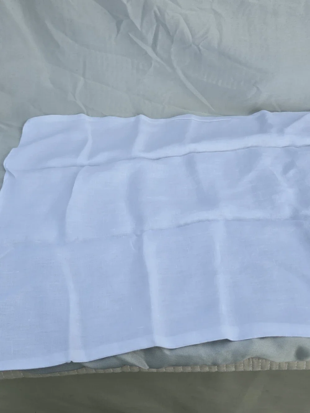 Quince Set Of 2 100% European Linen STANDARD white Toffee Piped Pillow Case